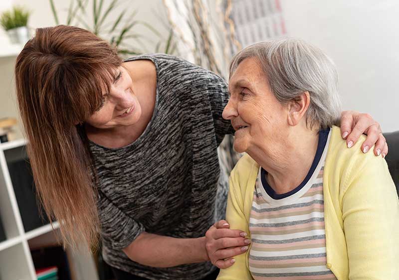 home carer working in care