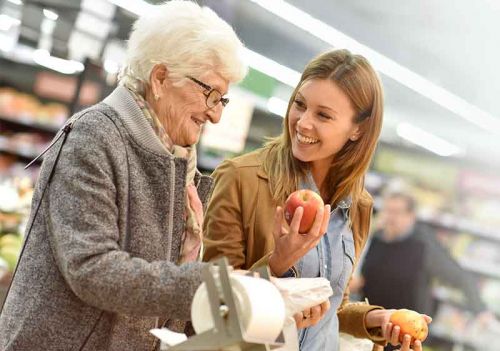 client taking advantage of extra care support