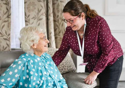 louth home care team and client smiling