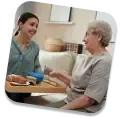Home helps for the elderly with meal preparation and support