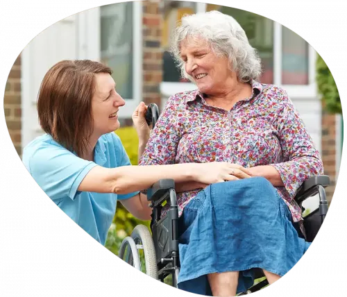 Carers job supporting client at home