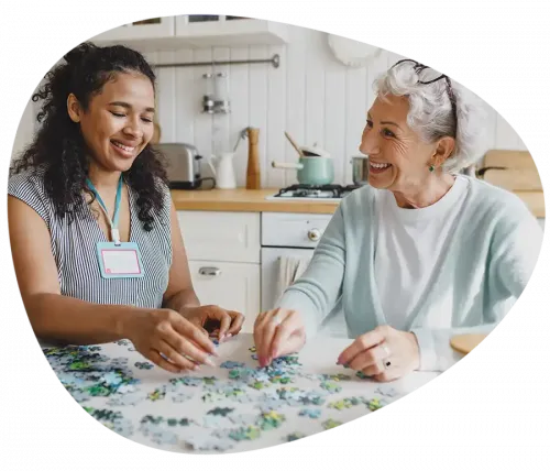 Carers job to laugh with client