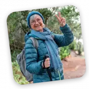 Carer out for a walk